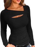 Bold Chic Cutout Slim Fit Ribbed Top