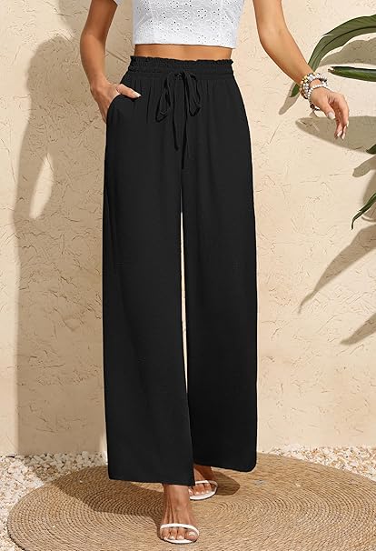Relaxed Elegance High Waist Flowy Lounge Pants