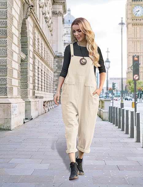 Effortless Relaxed Casual Loose Fit Overall Jumpsuit