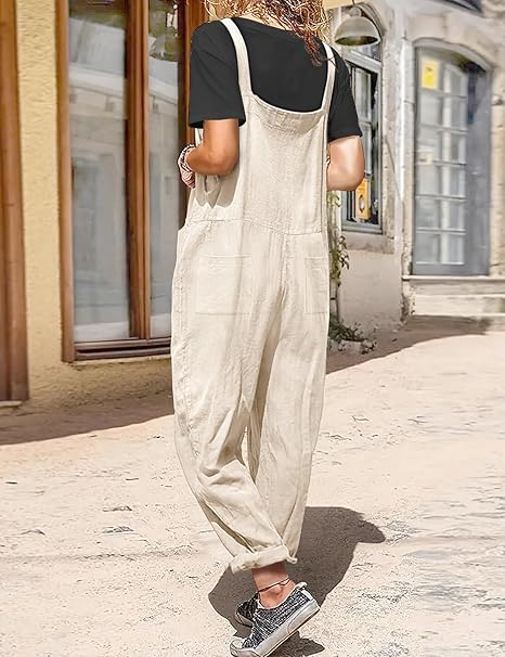 Effortless Relaxed Casual Loose Fit Overall Jumpsuit