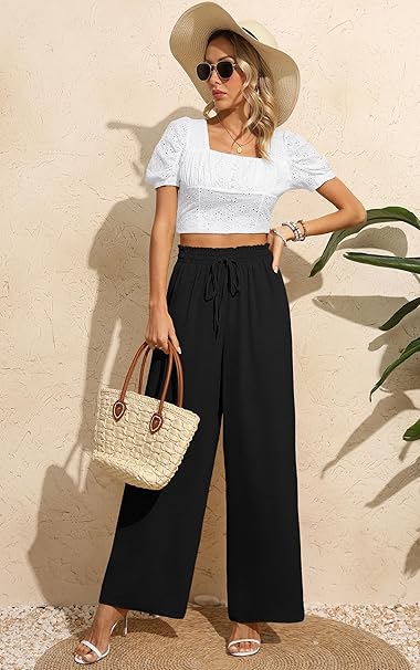 Relaxed Elegance High Waist Flowy Lounge Pants