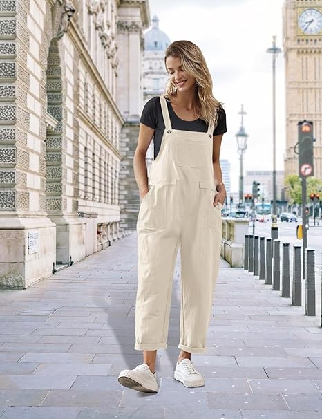 Effortless Relaxed Casual Loose Fit Overall Jumpsuit